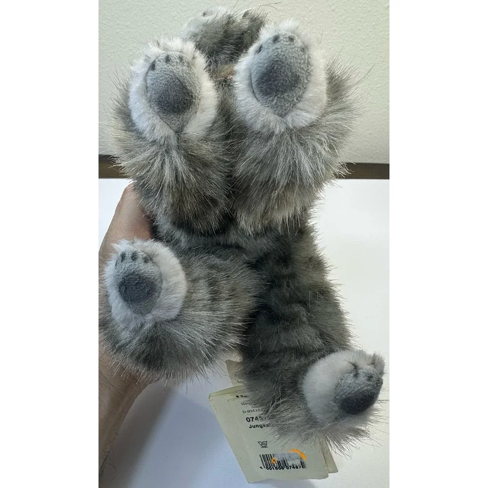 Steiff Cat‎ Whiskas Mom Cat Standing Gray Plush Original Ear Tag 075875